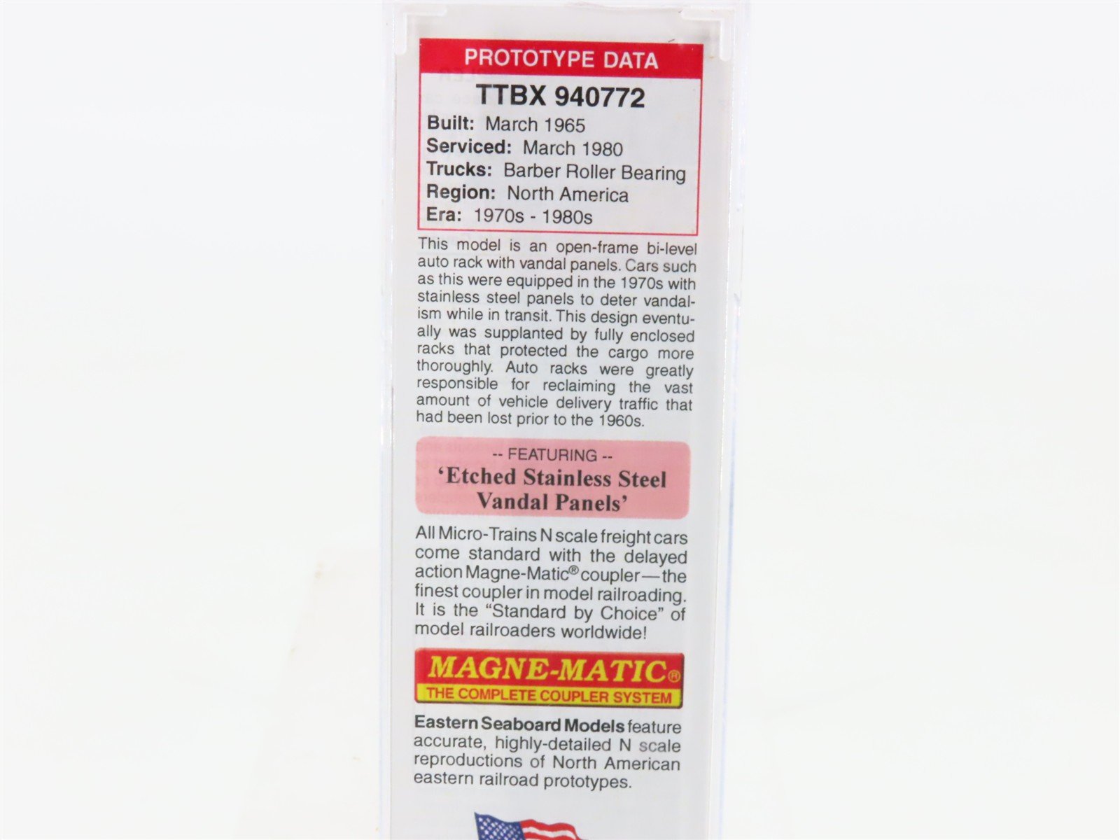 N Micro-Trains MTL 11200530 TTBX Erie Lackawanna 89' Bi-Level Auto Rack #940772