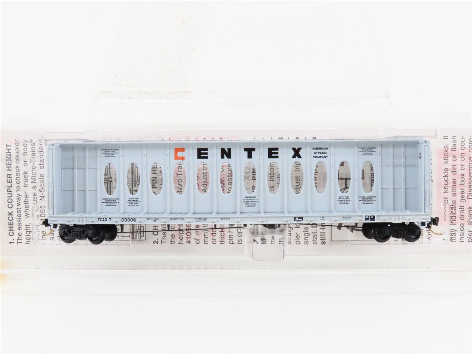 N Scale Micro-Trains MTL 53040 TCAX Centex Centerbeam Bulkhead Flat Car #700006