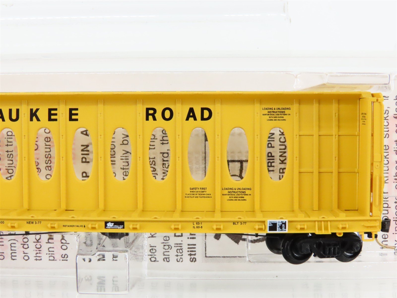 N Micro-Trains MTL 53050 MILW Milwaukee Road Thrall Centerbeam Flat Car #63056