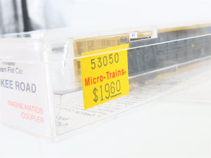 N Micro-Trains MTL 53050 MILW Milwaukee Road Thrall Centerbeam Flat Car #63056