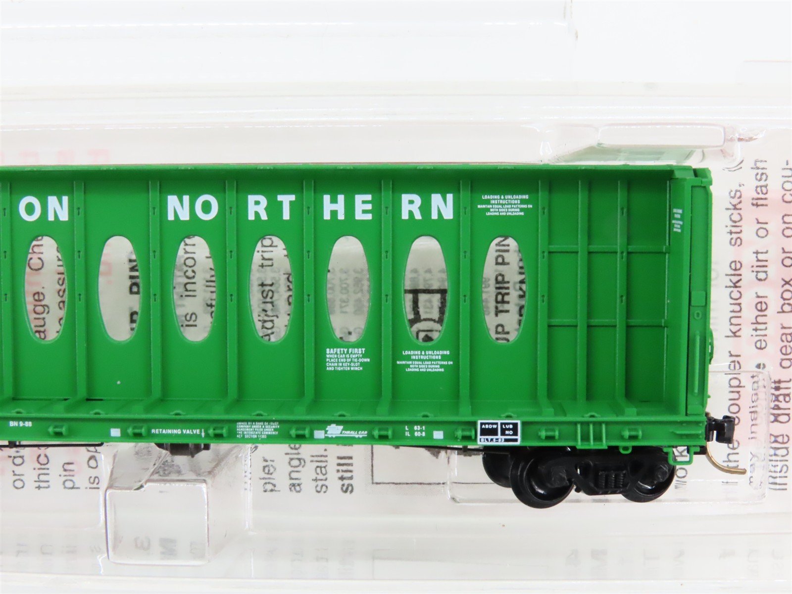 N Micro-Trains MTL 53010 BN Burlington Northern Centerbeam Bulkhead Flat Car