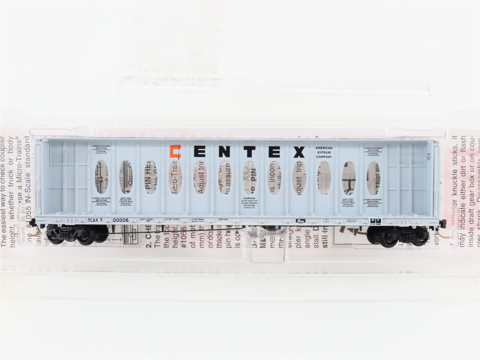 N Scale Micro-Trains MTL 53040 TCAX Centex Centerbeam Bulkhead Flat Car #700006