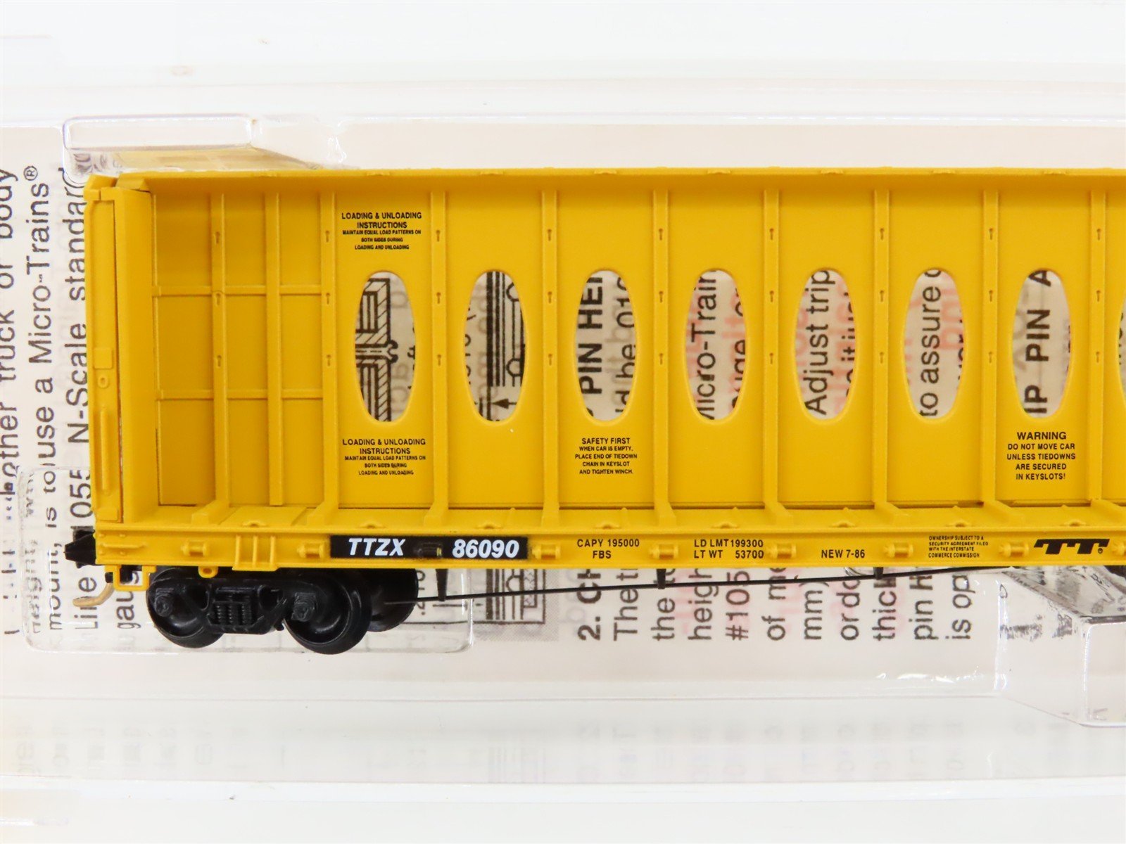 N Micro-Trains MTL 53020 TTZX Trailer Train Centerbeam Bulkhead Flat Car #86090