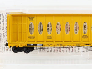 N Micro-Trains MTL 53020 TTZX Trailer Train Centerbeam Bulkhead Flat Car #86090