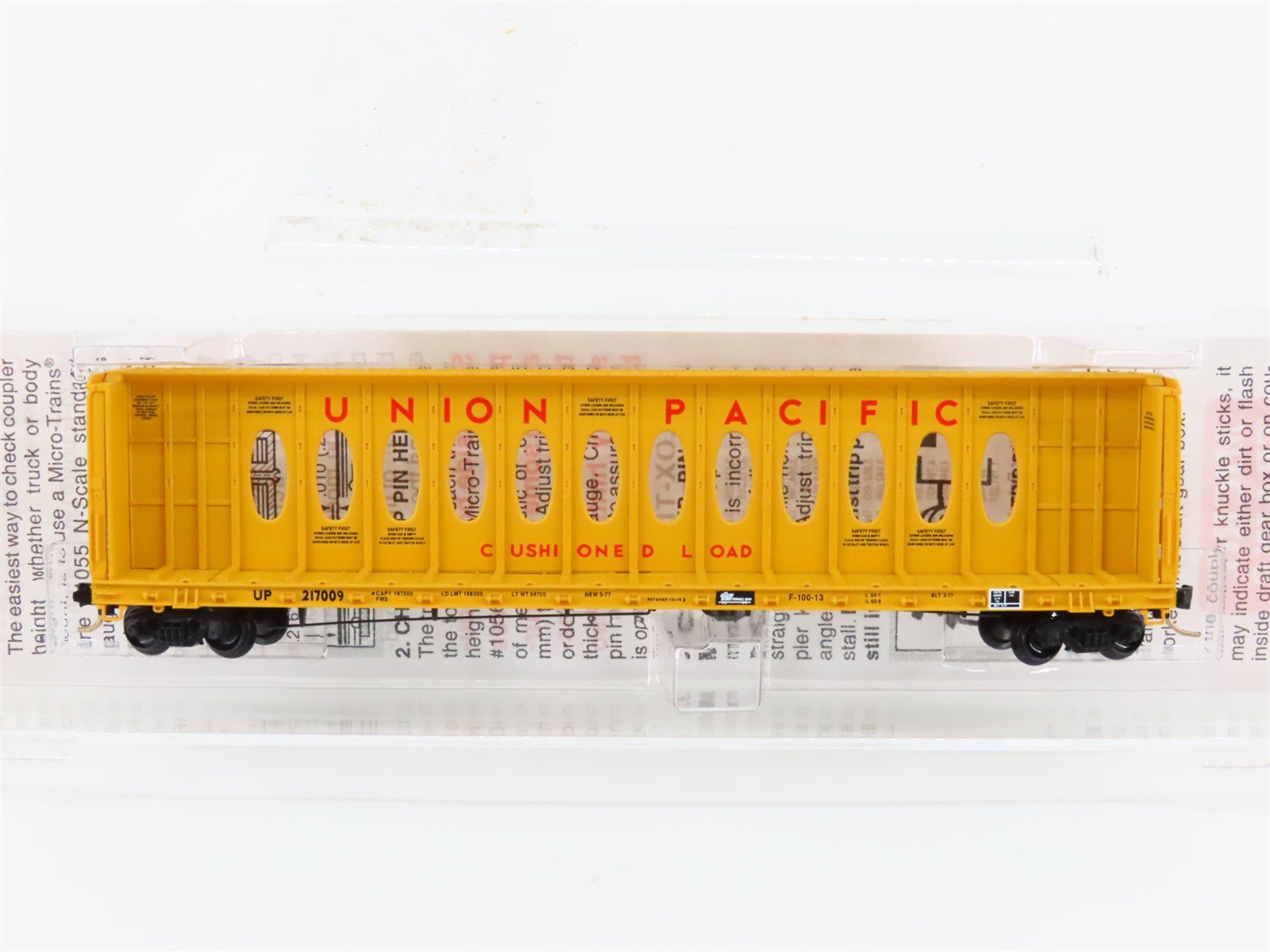 N Micro-Trains MTL 53030 UP Union Pacific Centerbeam Bulkhead Flat Car #217009