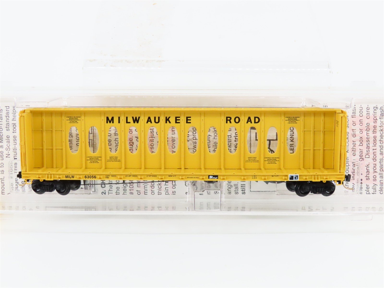 N Micro-Trains MTL 53050 MILW Milwaukee Road Thrall Centerbeam Flat Car #63056