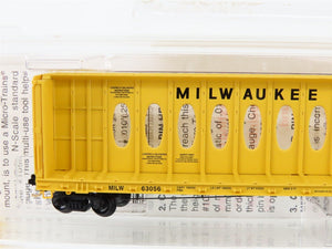 N Micro-Trains MTL 53050 MILW Milwaukee Road Thrall Centerbeam Flat Car #63056