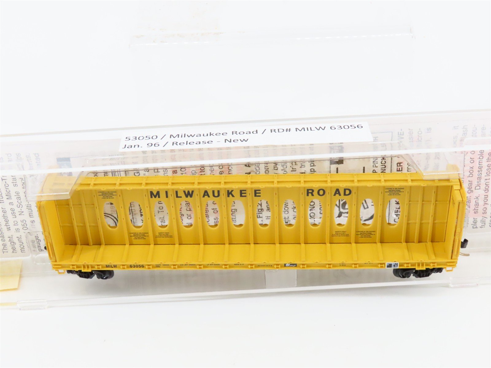 N Micro-Trains MTL 53050 MILW Milwaukee Road Thrall Centerbeam Flat Car #63056