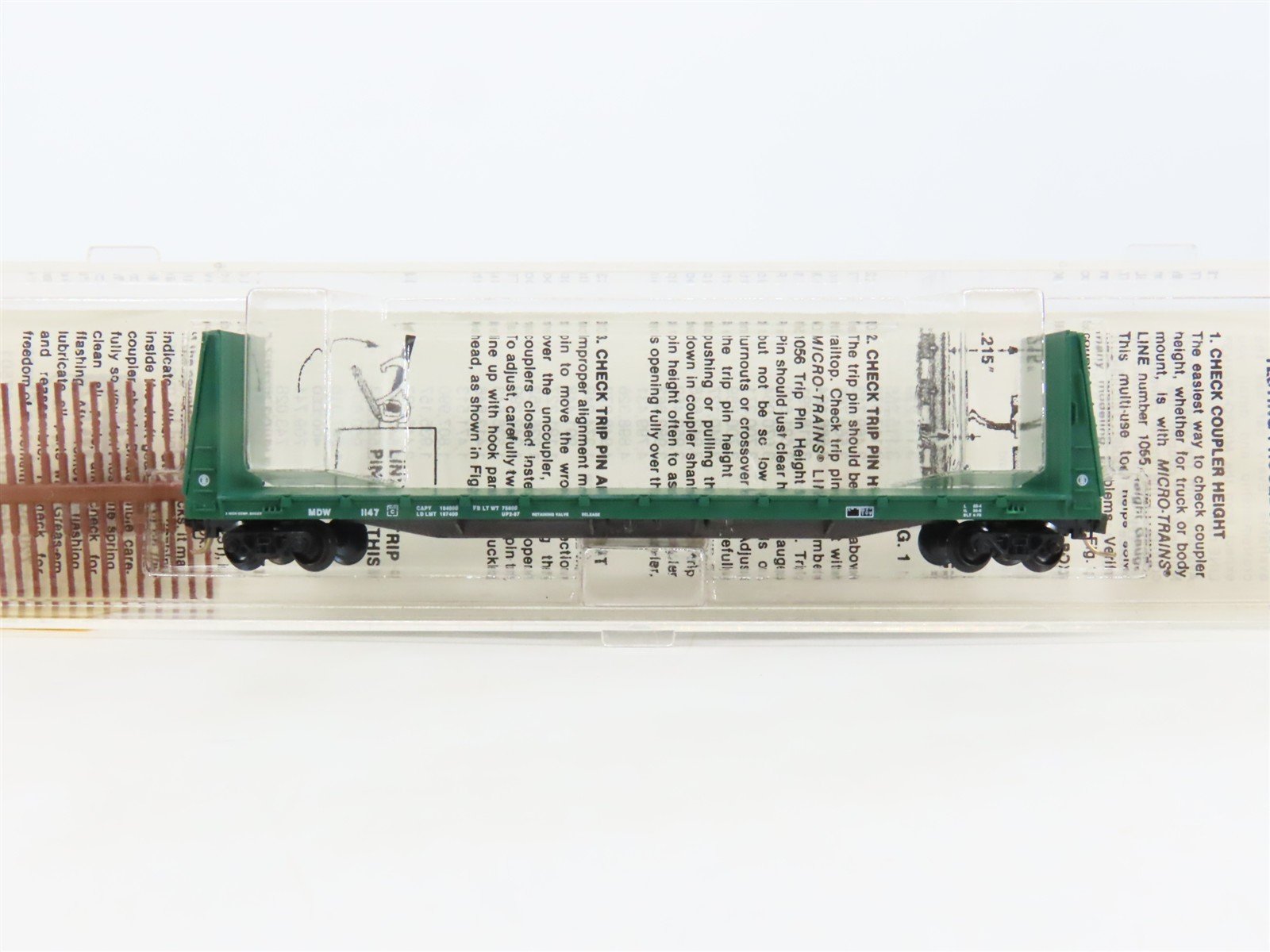 N Micro-Trains MTL 54100 MDW Minnesota Dakota & Western Bulkhead Flat Car #1147