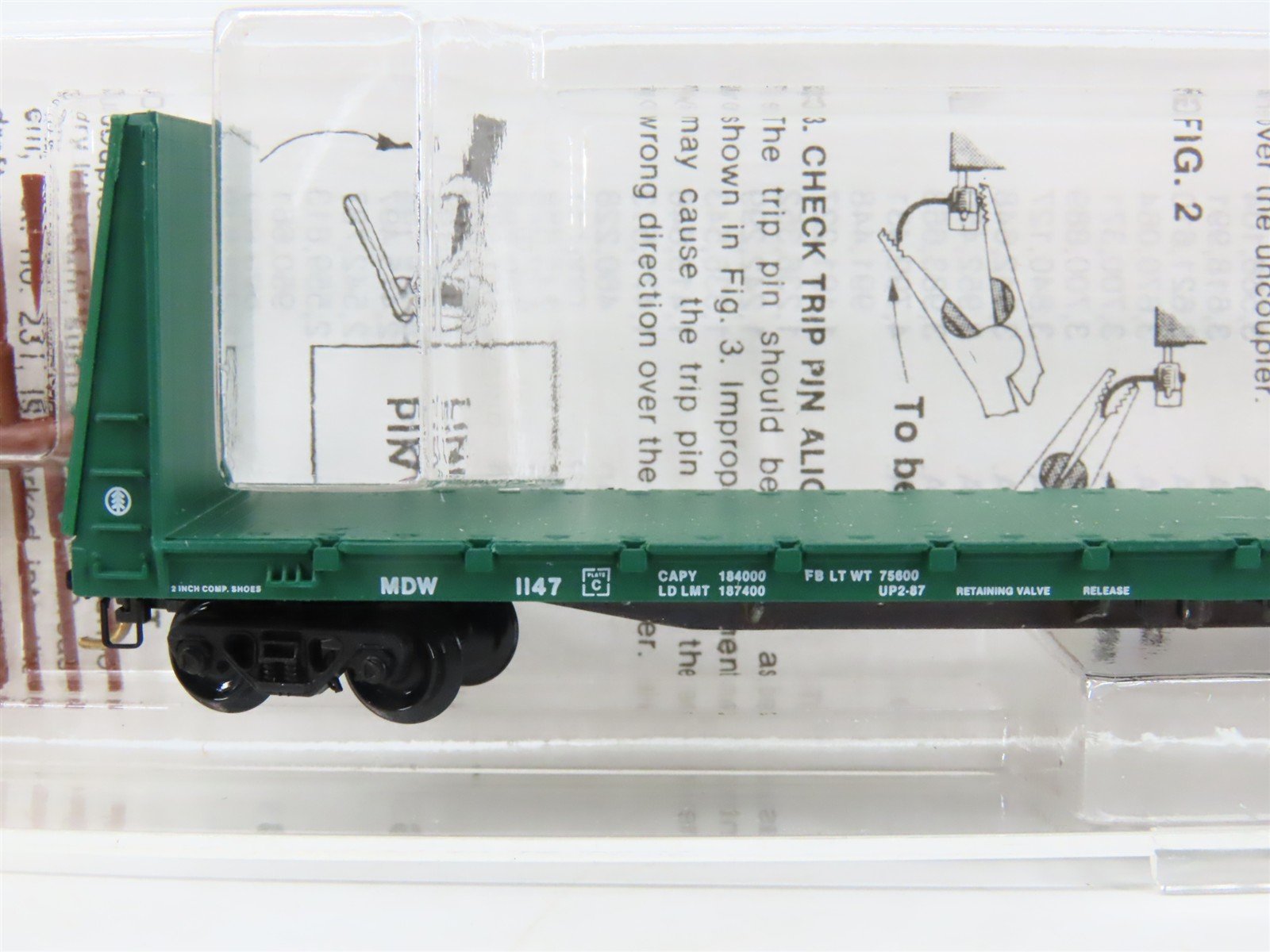 N Kadee Micro-Trains MTL 54100 MDW Minnesota Dakota & Western Bulkhead Flat Car
