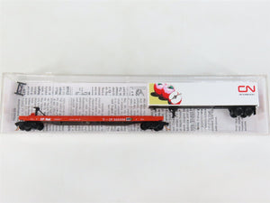 N Scale Micro-Trains MTL 06400120 CP Rail TOFC Flat Car #505208 w/ CN Trailer