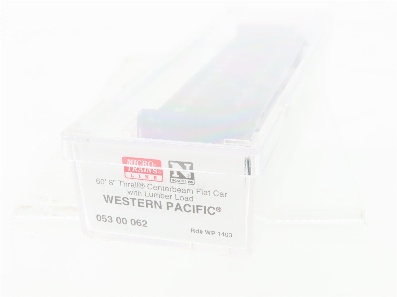 N Micro-Trains MTL 05300062 WP Western Pacific Centerbeam Flat Car #1403 w/ Load