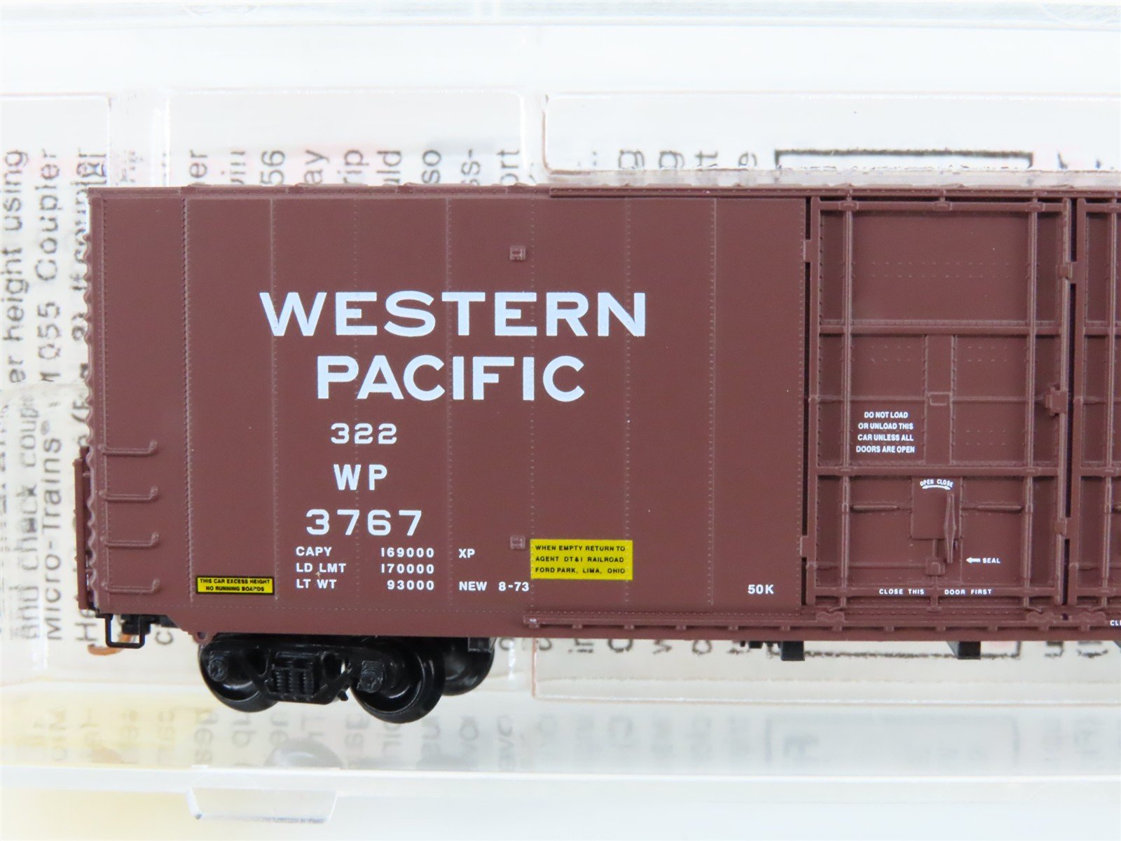 N Scale Micro-Trains MTL 102050 WP Western Pacific 60' Excess Height Boxcar 3767