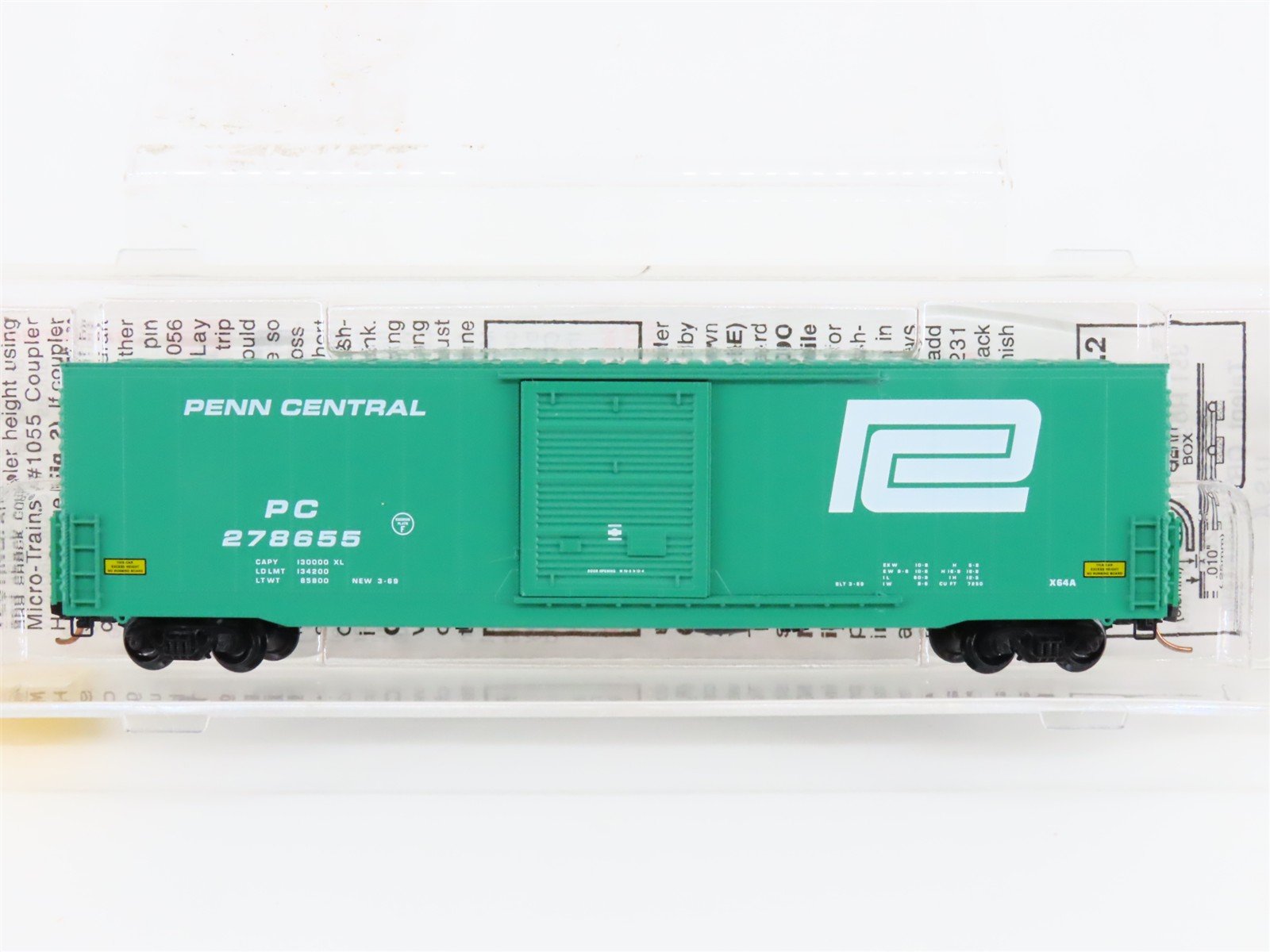 N Scale Micro-Trains MTL 104020 PC Penn Central 60' Excess Height Boxcar #278655