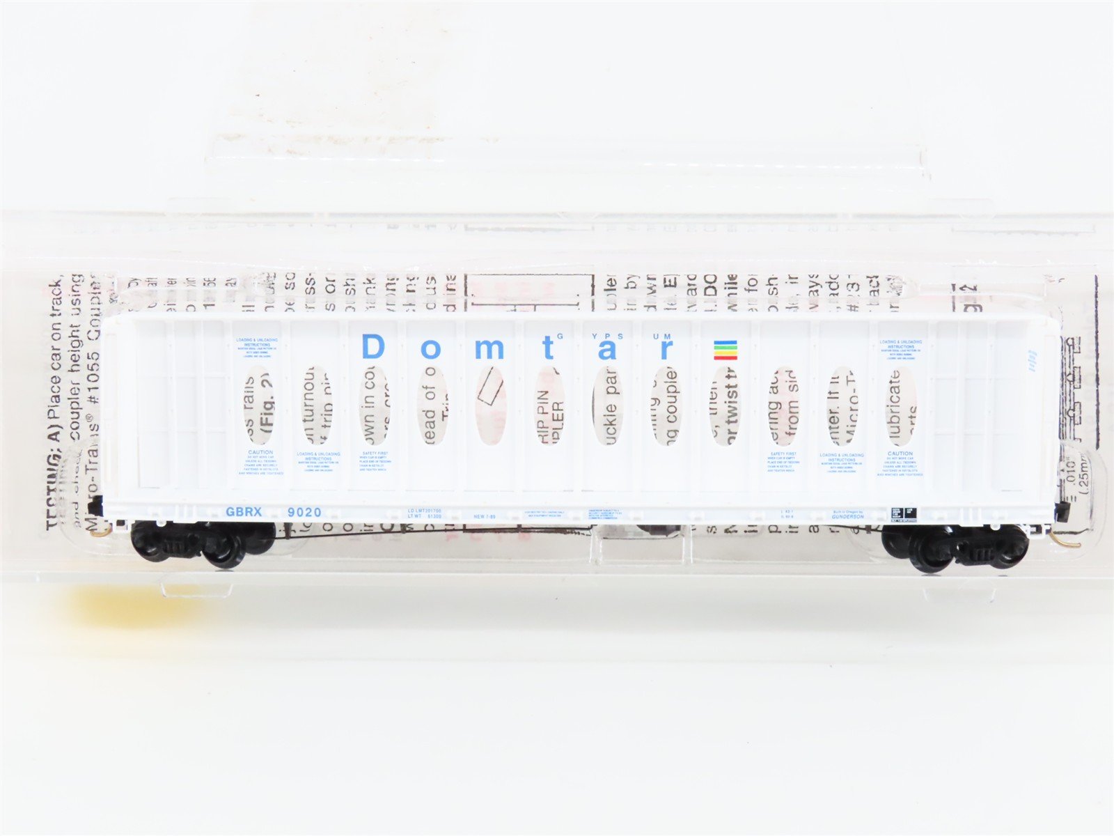 N Scale Micro-Trains MTL 53510 GBRX Domtar Gypsum Center Partition Flat Car 9020