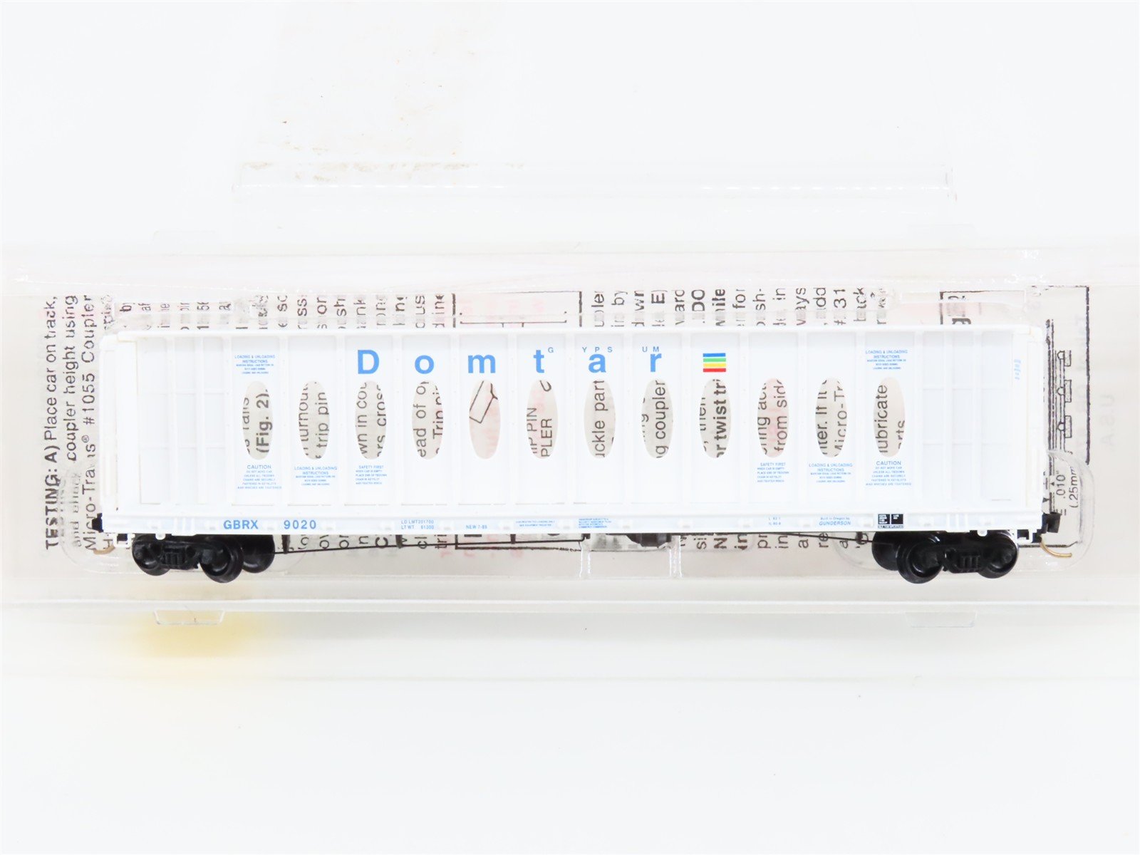 N Scale Micro-Trains MTL 53510 GBRX Domtar Gypsum Center Partition Flat Car 9020