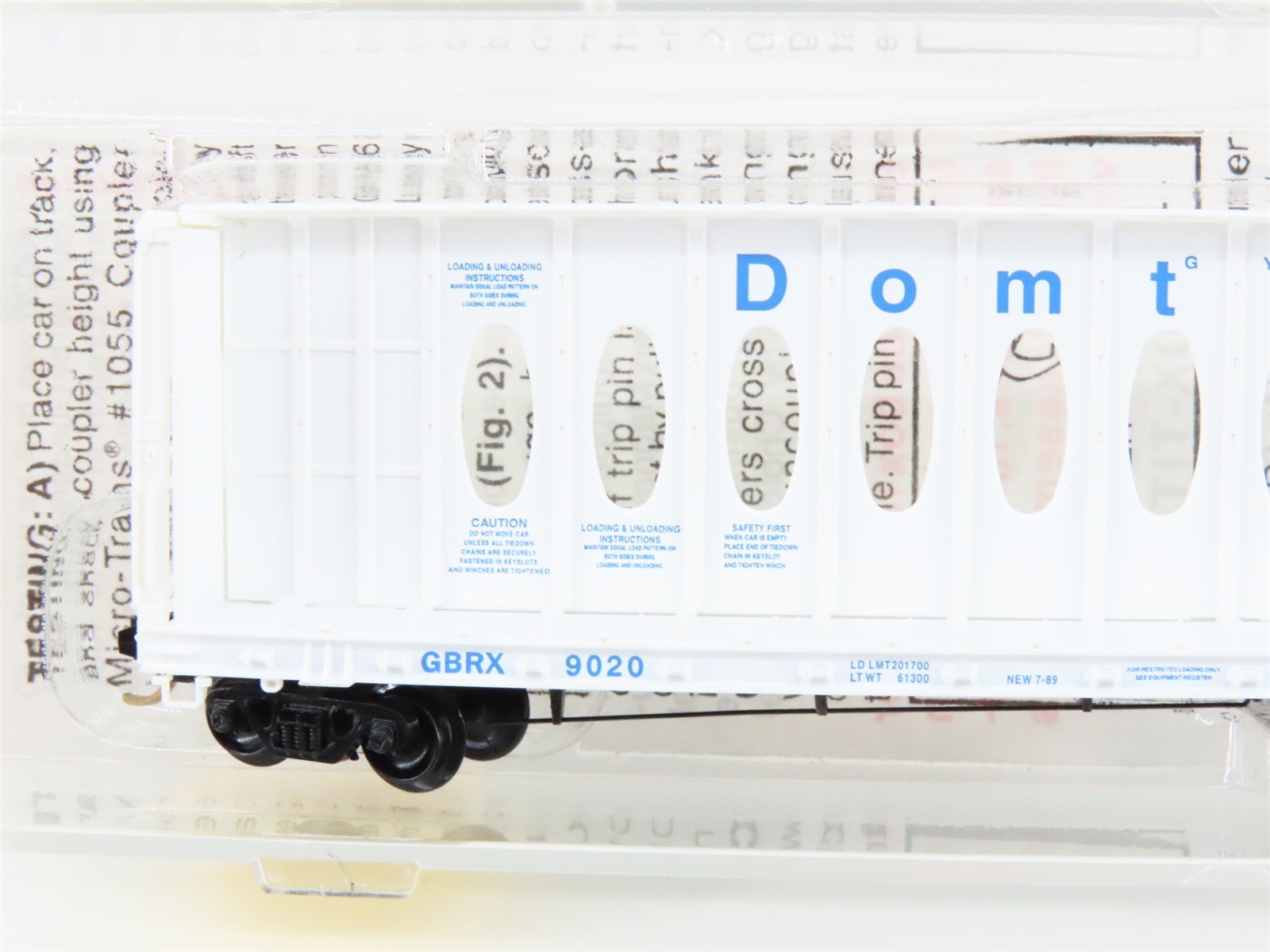 N Scale Micro-Trains MTL 53510 GBRX Domtar Gypsum Center Partition Flat Car 9020