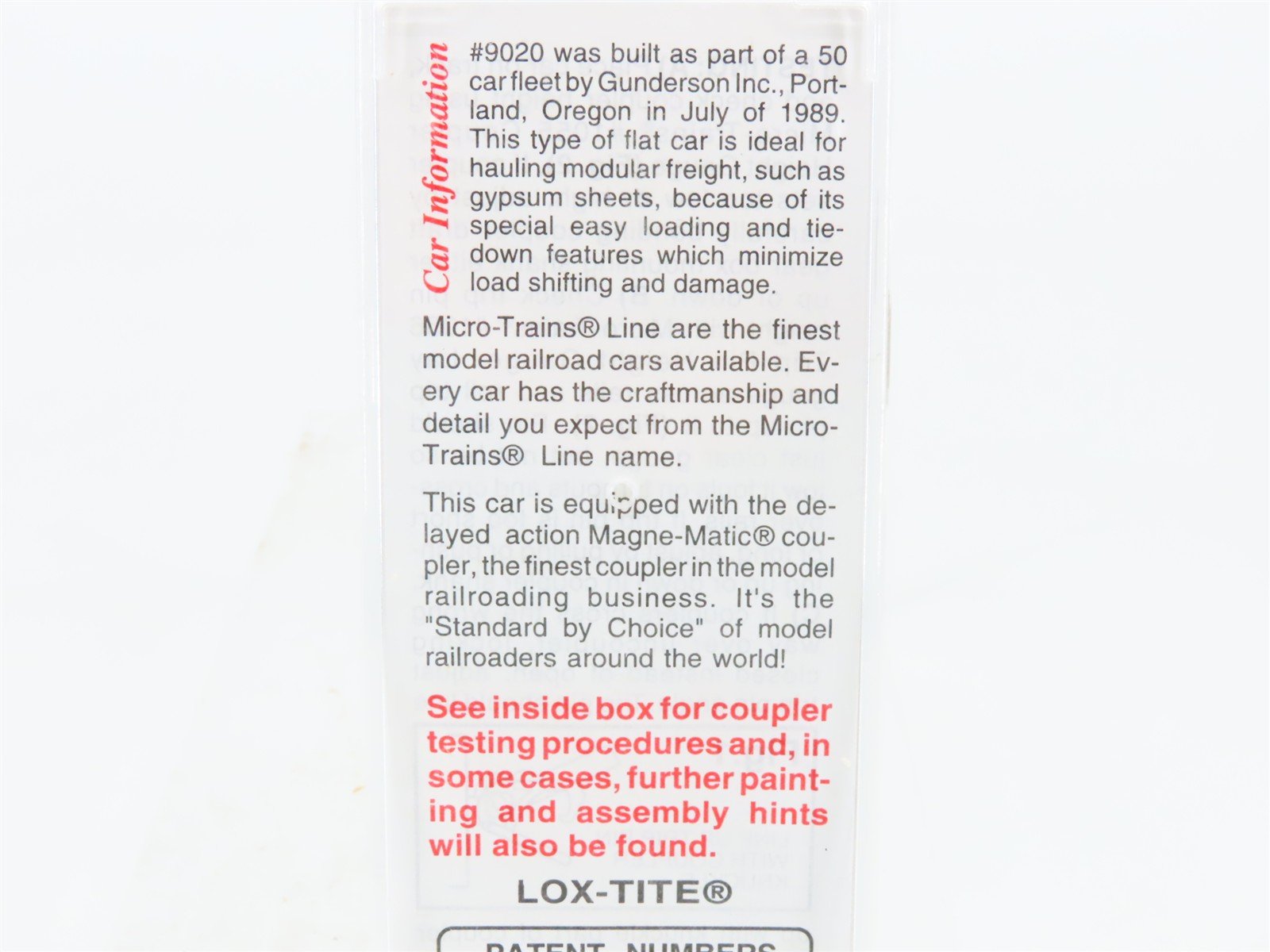 N Scale Micro-Trains MTL 53510 GBRX Domtar Gypsum Center Partition Flat Car 9020