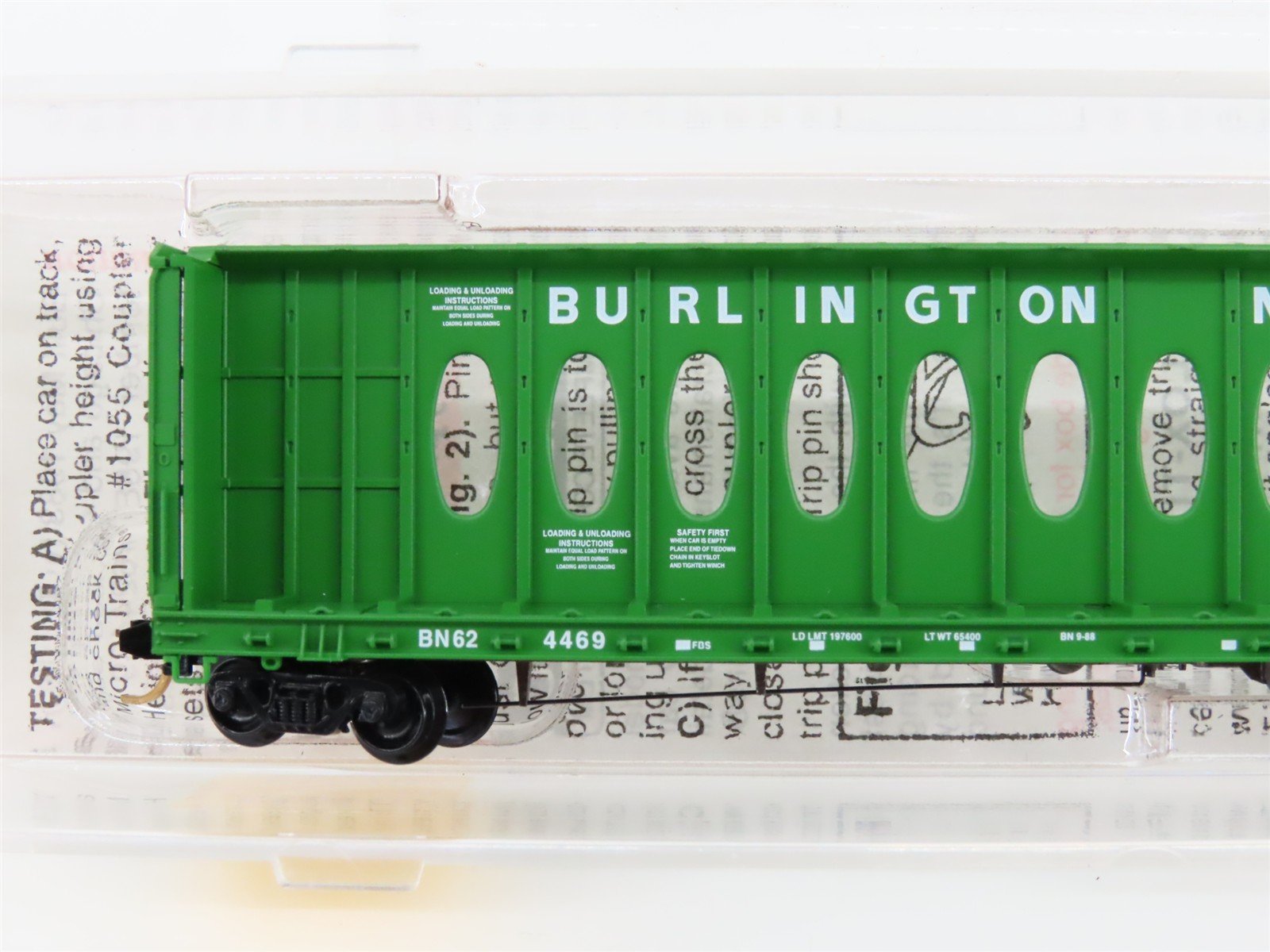 N Scale Micro-Trains MTL 53010 BN Burlington Northern Centerbeam Flat Car 624469
