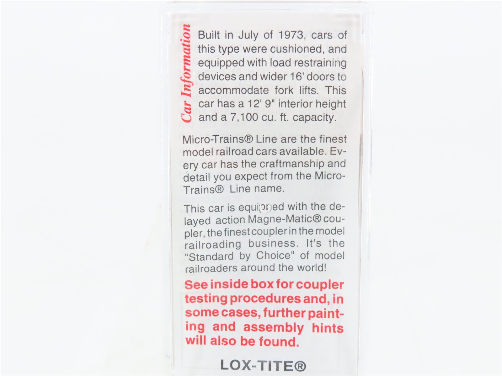 N Scale Micro-Trains MTL 102010 DT&I 60' Excess Height Box Car #25915