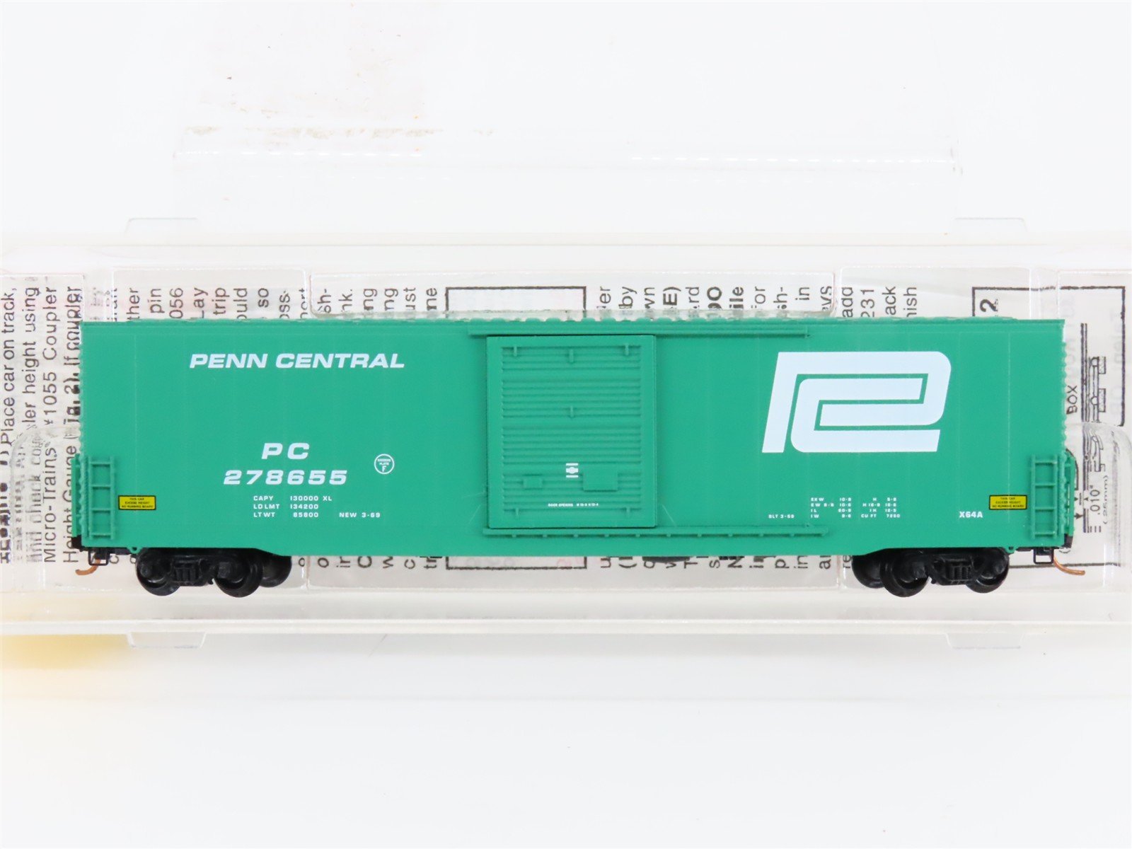 N Scale Micro-Trains MTL 104020 PC Penn Central 60' Excess Height Boxcar #278655