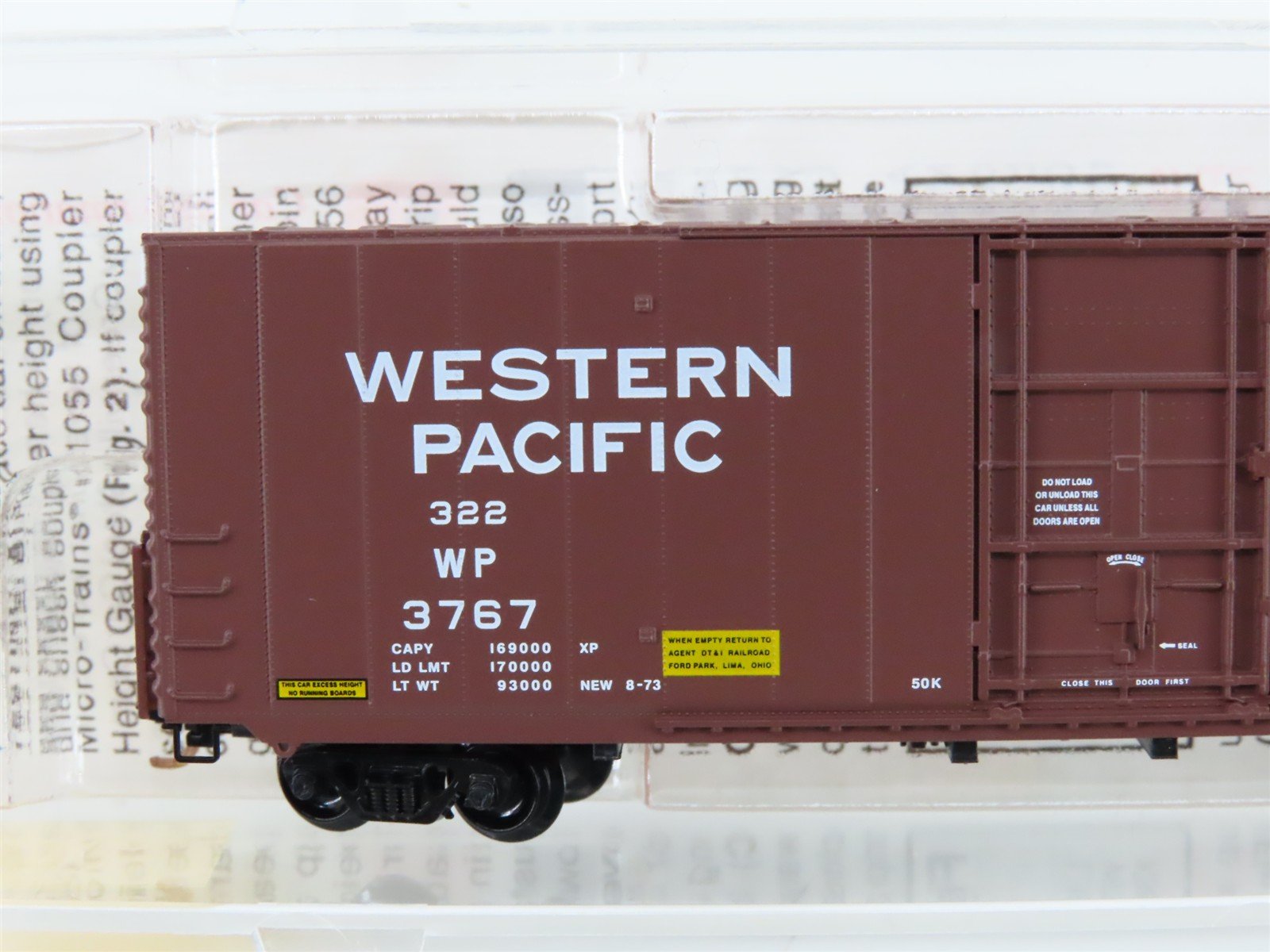 N Scale Micro-Trains MTL 102050 WP Western Pacific 60' Excess Height Boxcar 3767