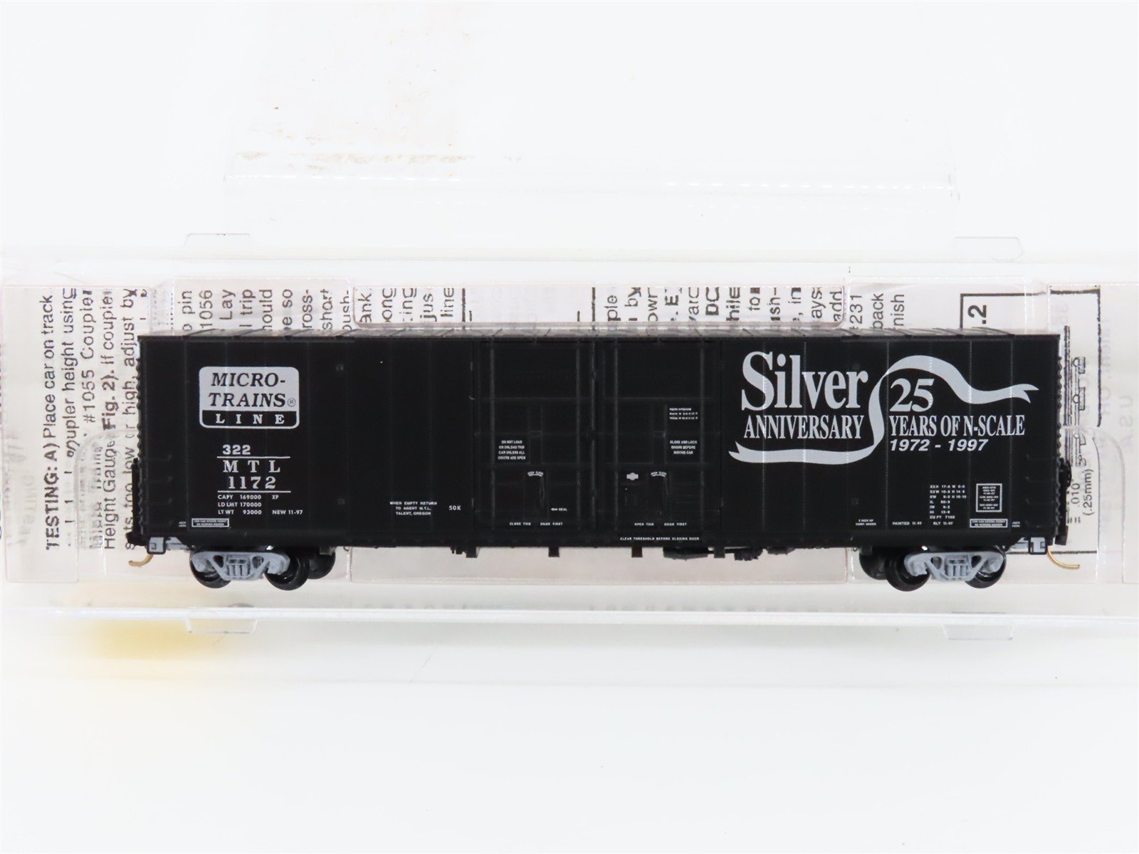 N Micro-Trains MTL 102030 MTL Silver Anniversary 60' Excess Height Box Car #1172