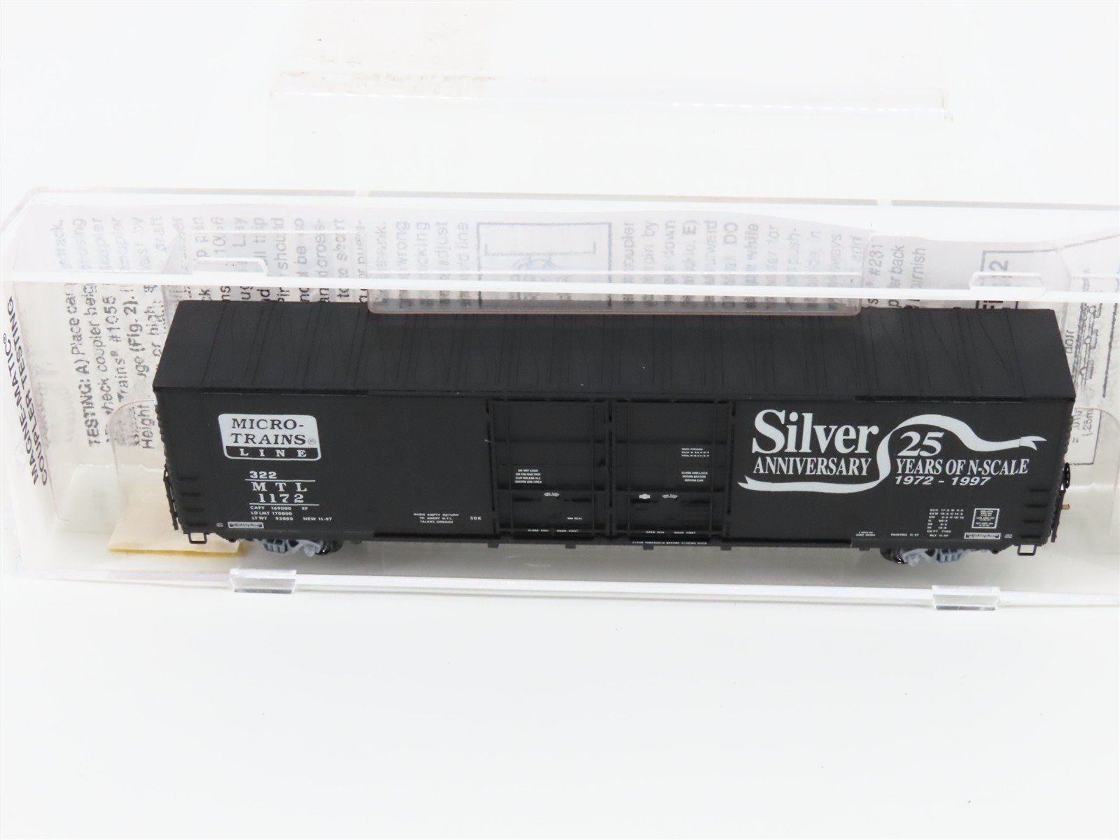 N Micro-Trains MTL 102030 MTL Silver Anniversary 60' Excess Height Box Car #1172