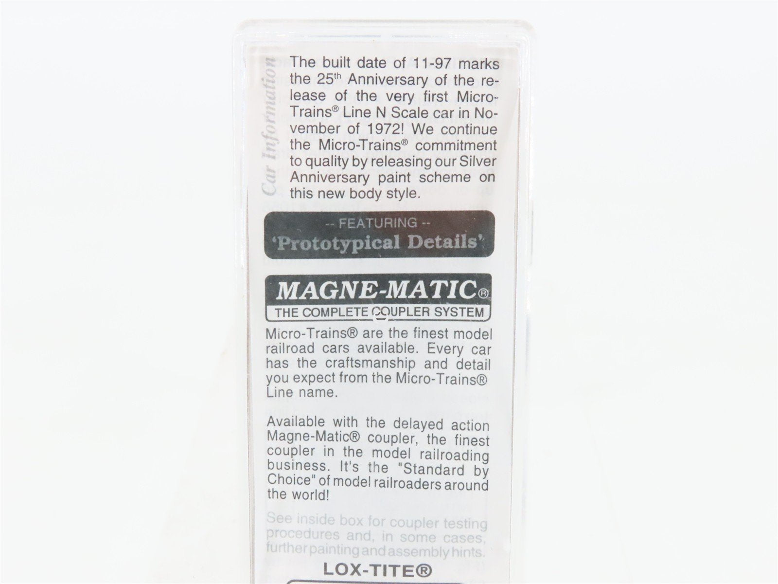 N Micro-Trains MTL 102030 MTL Silver Anniversary 60' Excess Height Box Car #1172