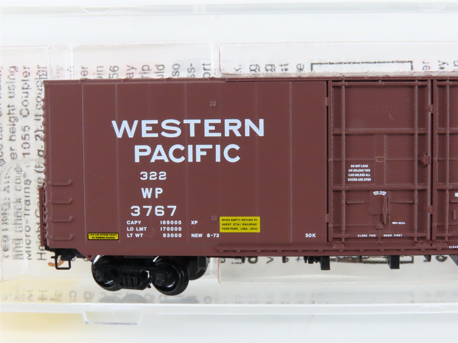 N Scale Micro-Trains MTL 102050 WP Western Pacific 60' Excess Height Boxcar 3767