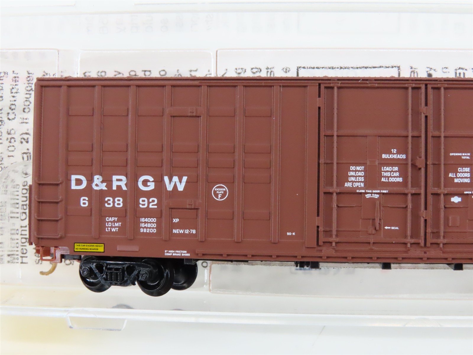 N Scale Micro-Trains MTL 103010 D&RGW Rio Grande 60' Excess Height Boxcar #63892