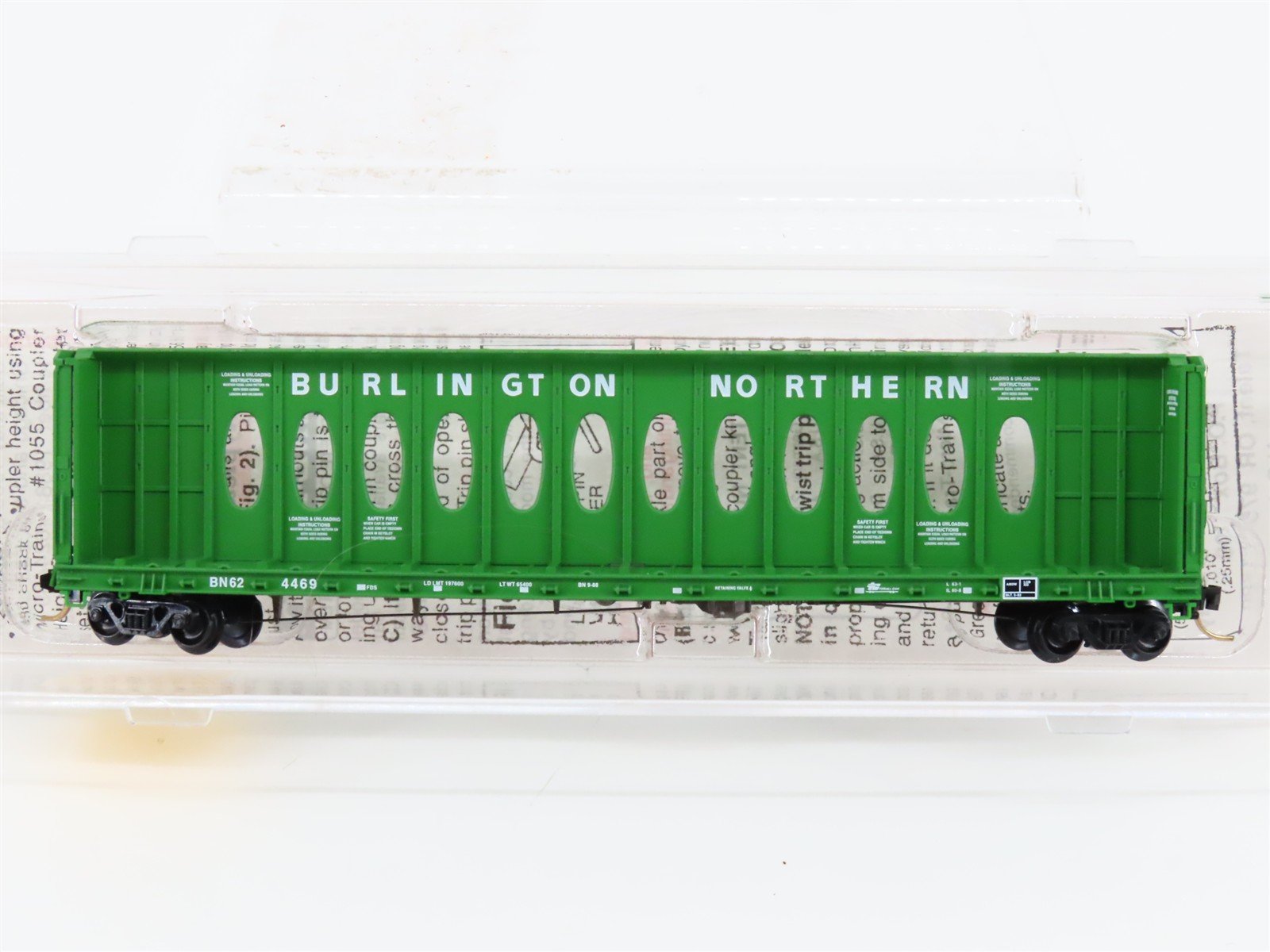 N Scale Micro-Trains MTL 53010 BN Burlington Northern Centerbeam Flat Car 624469