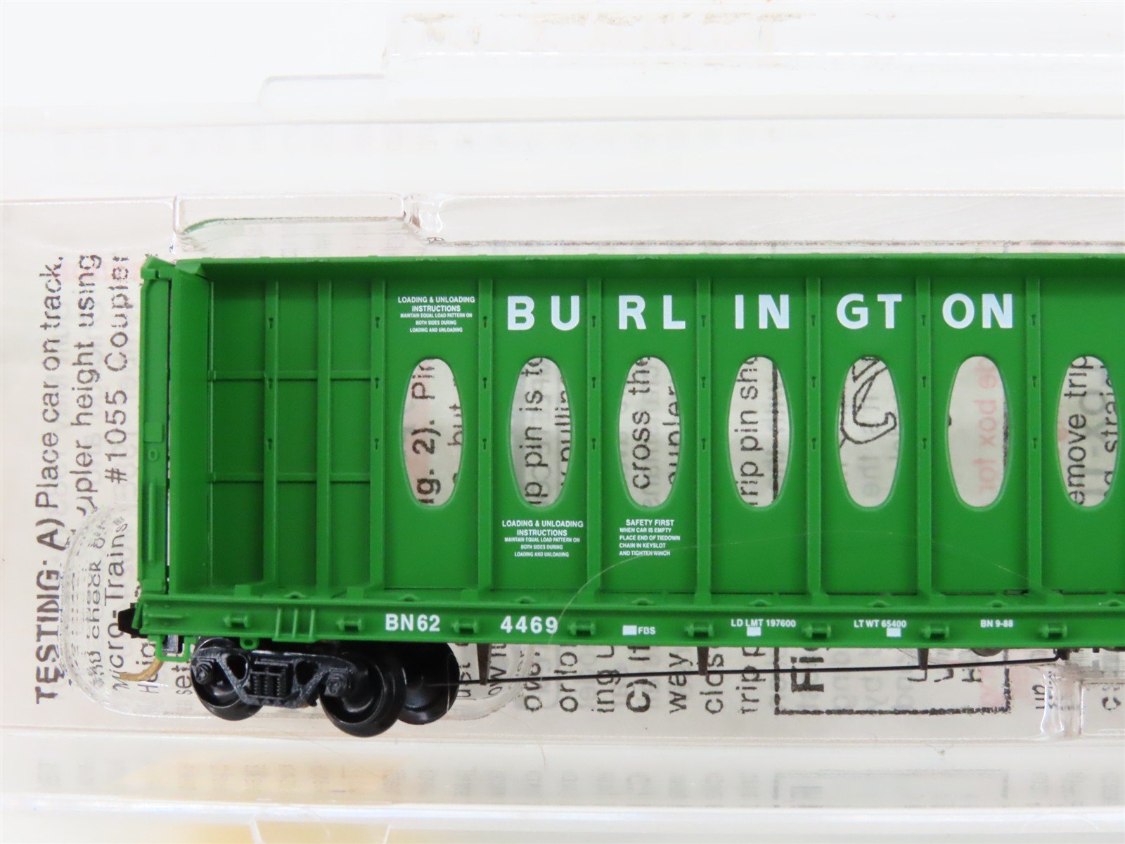 N Scale Micro-Trains MTL 53010 BN Burlington Northern Centerbeam Flat Car 624469