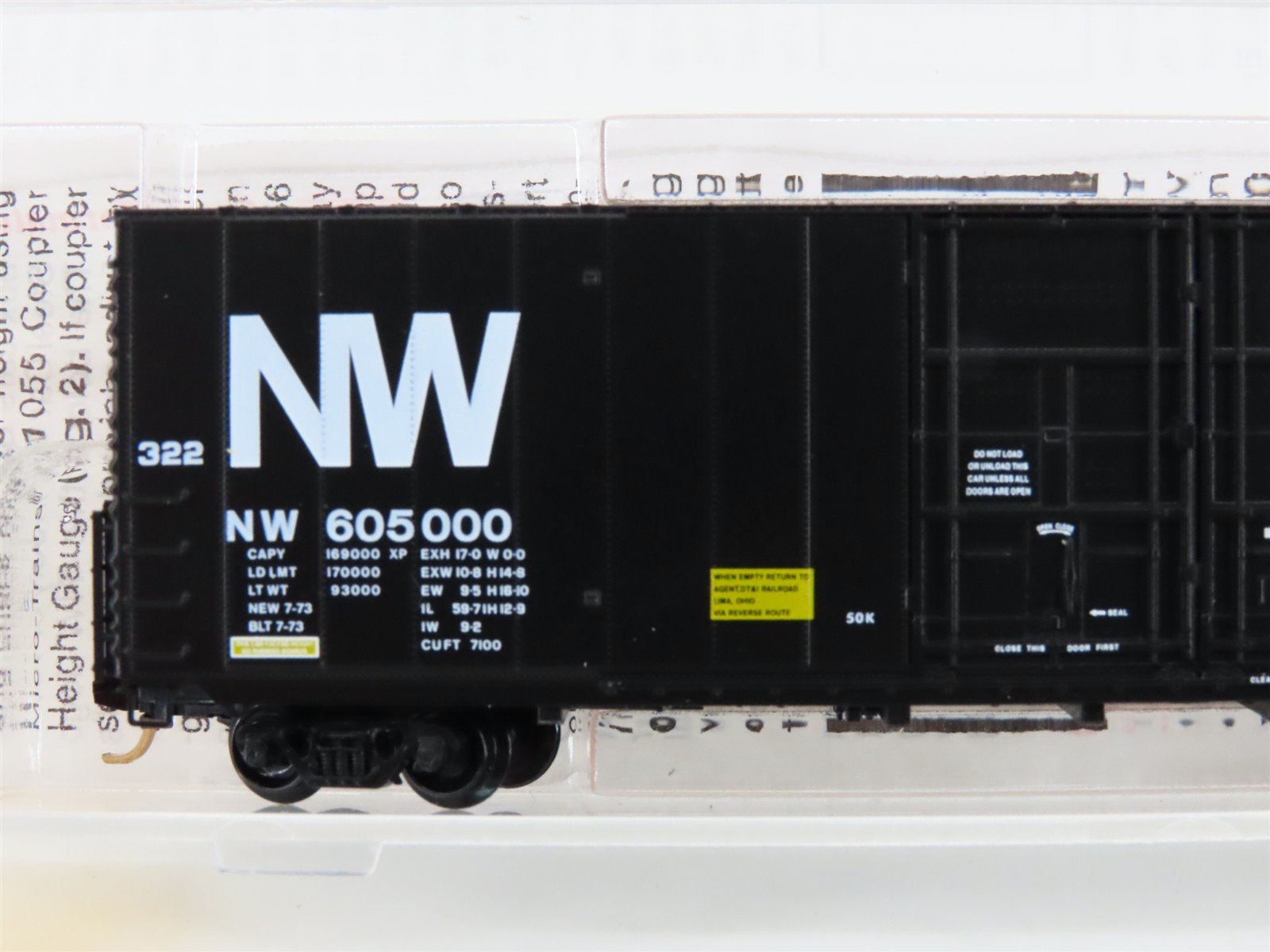 N Micro-Trains MTL 102040 NW Norfolk & Western 60' Excess Height Box Car #605000