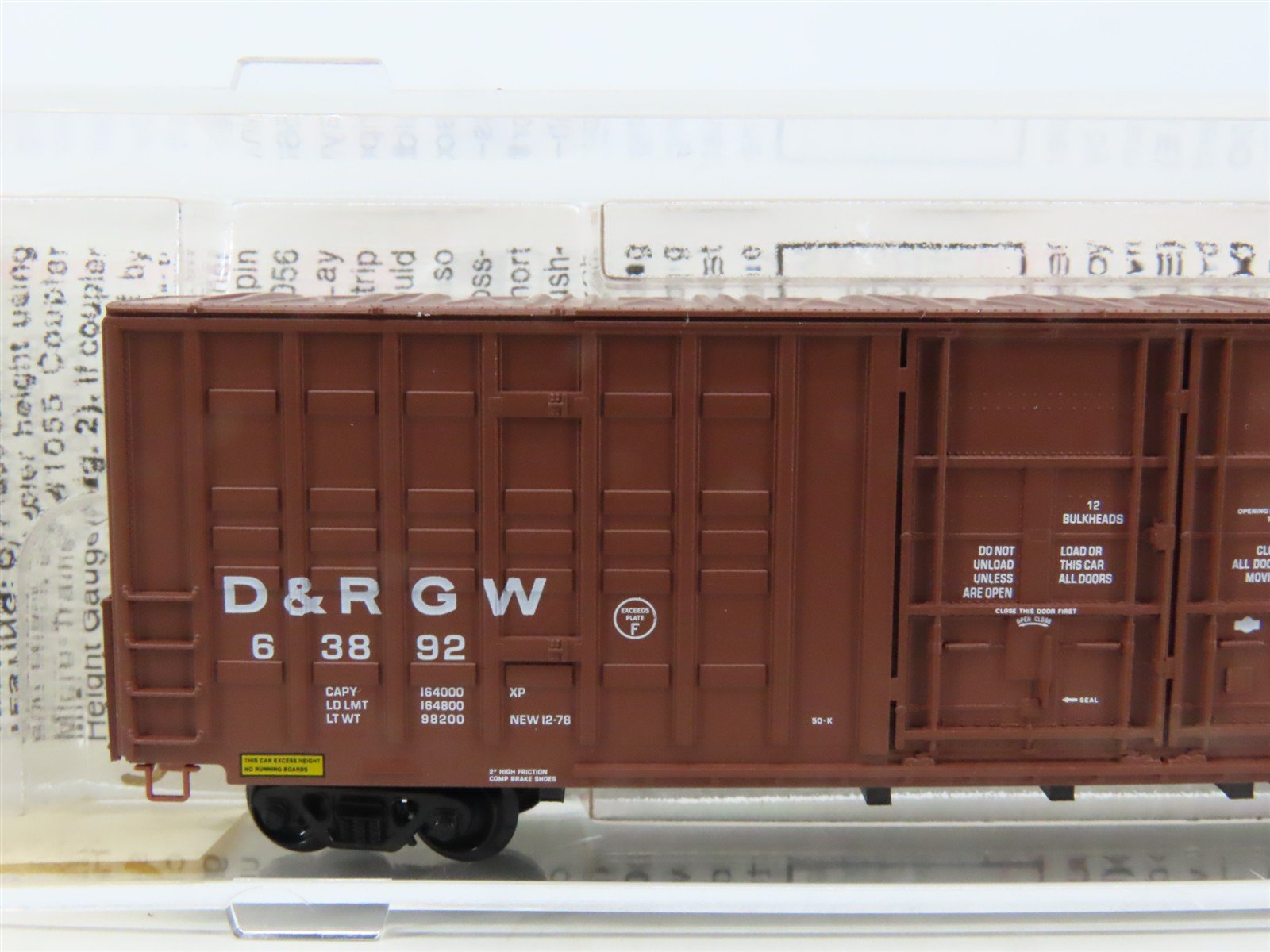 N Scale Micro-Trains MTL 103010 D&RGW Rio Grande 60' Excess Height Boxcar #63892