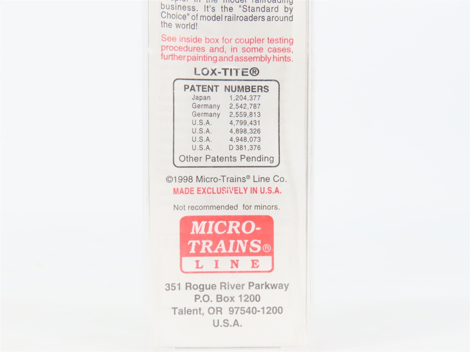 N Scale Micro-Trains MTL 103010 D&RGW Rio Grande 60' Excess Height Boxcar #63892