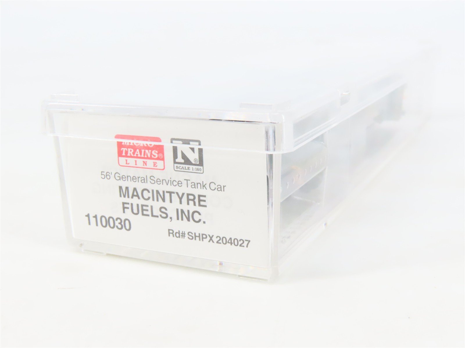 N Micro-Trains MTL 110030 SHPX MacIntyre Fuels General Service Tank Car #204027