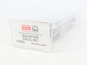 N Micro-Trains MTL 110030 SHPX MacIntyre Fuels General Service Tank Car #204027