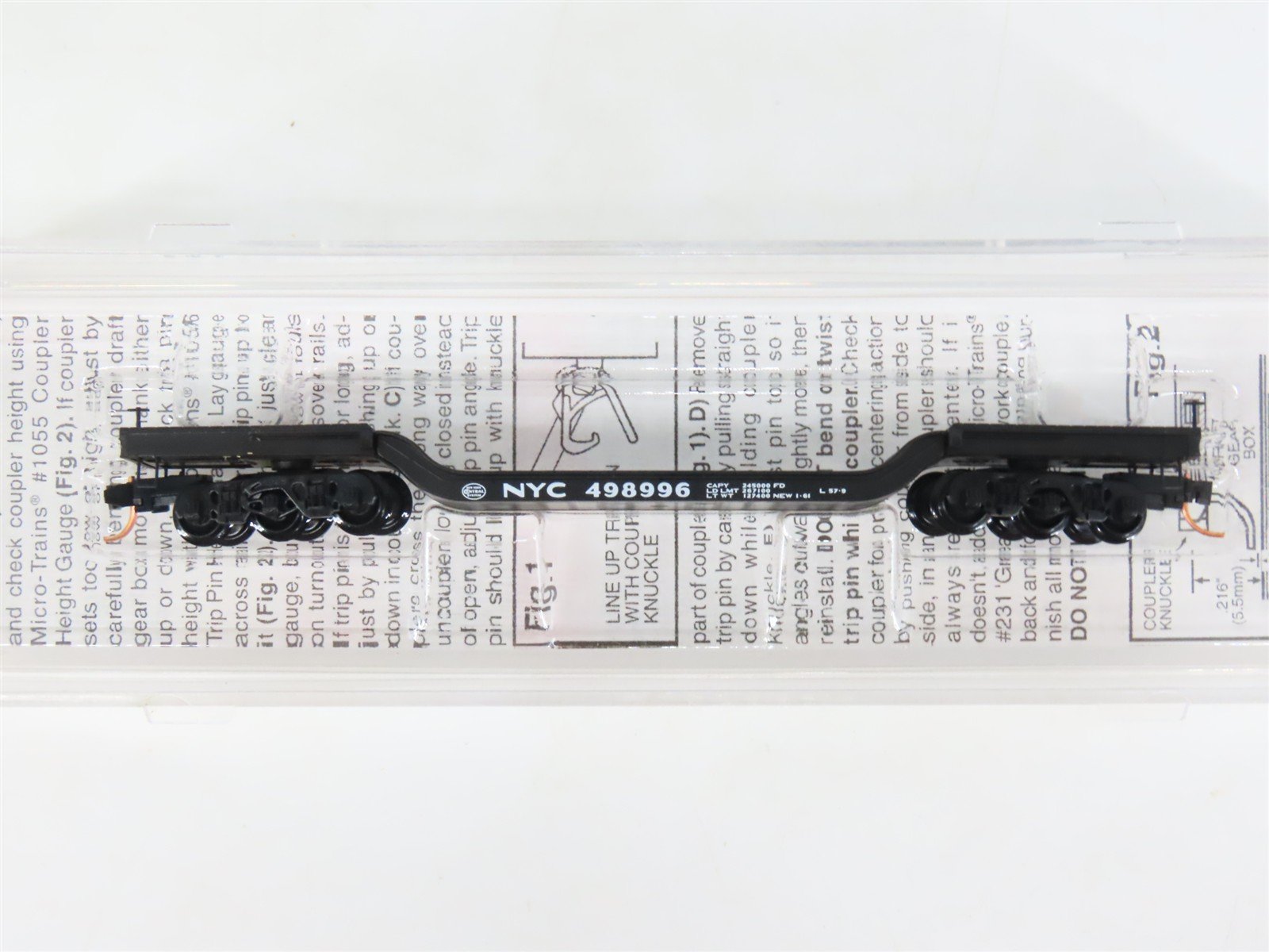 N Micro-Trains MTL 109020 NYC New York Central Depressed Center Flat Car #498996