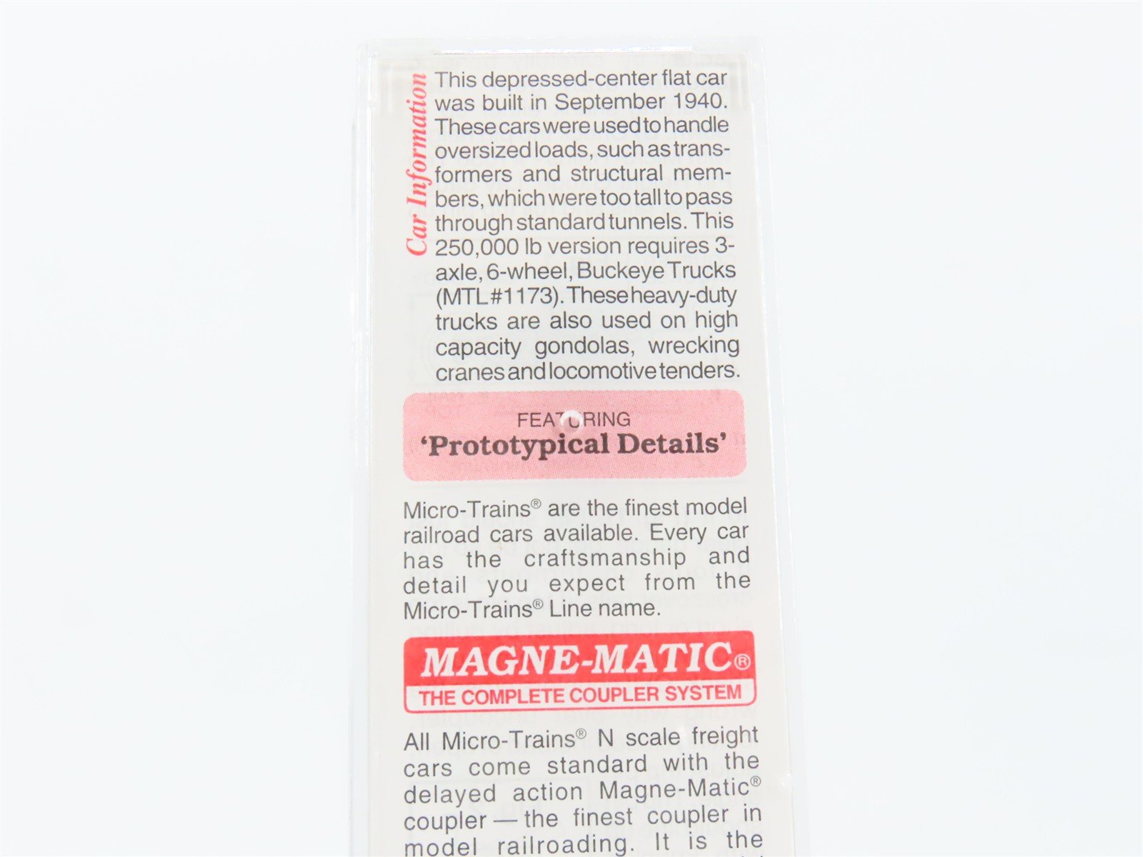 N Scale Micro-Trains MTL 109010 PRR Pennsylvania Depressed Center Flat Car 70011