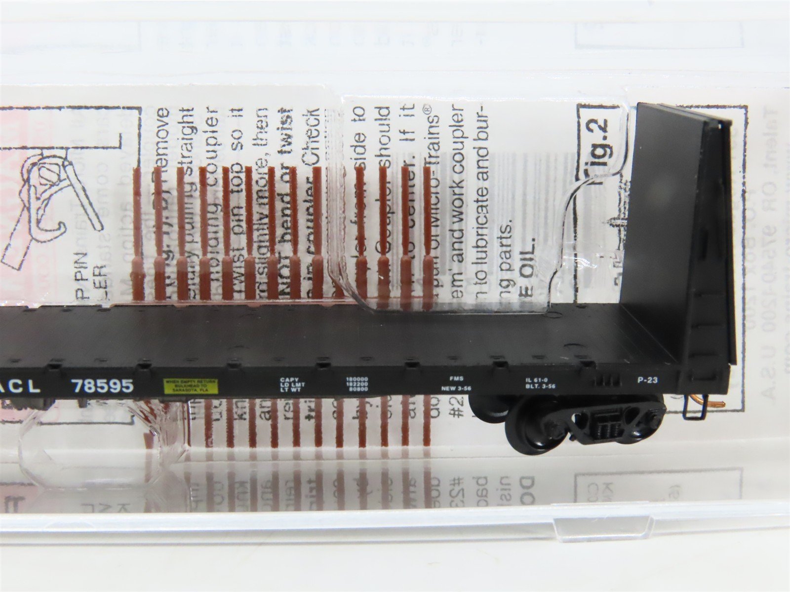 N Scale Micro-Trains MTL 54120 ACL Atlantic Coast Line Bulkhead Flat Car #78595