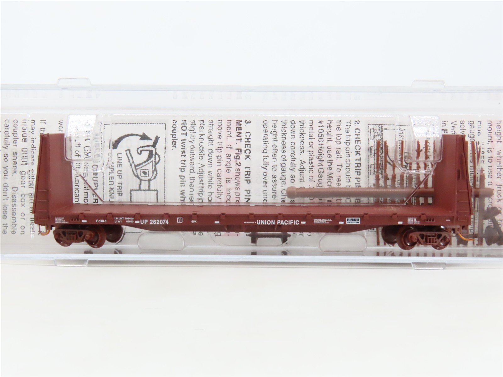 N Scale Micro-Trains MTL 05400152 UP Union Pacific Bulkhead Flat Car #262074