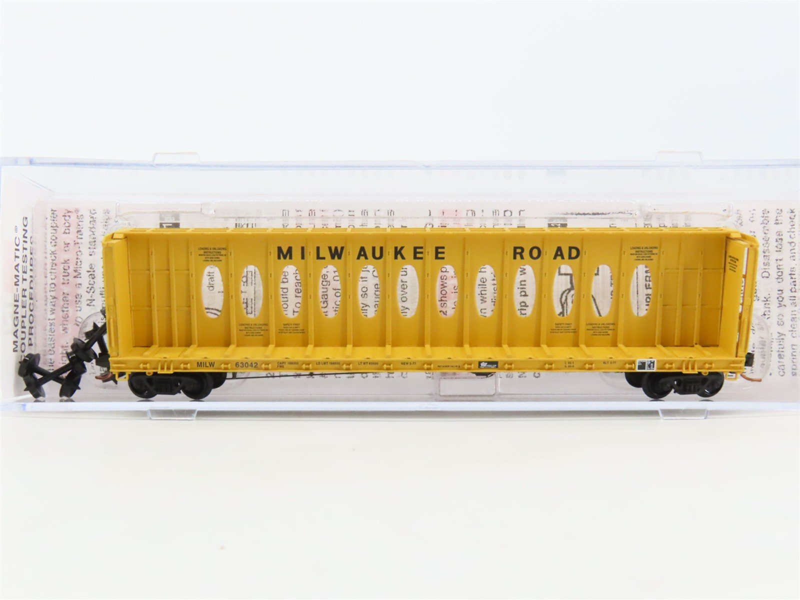 N Scale Micro-Trains MTL 05300050 MILW Milwaukee Road Centerbeam Flat Car #63042
