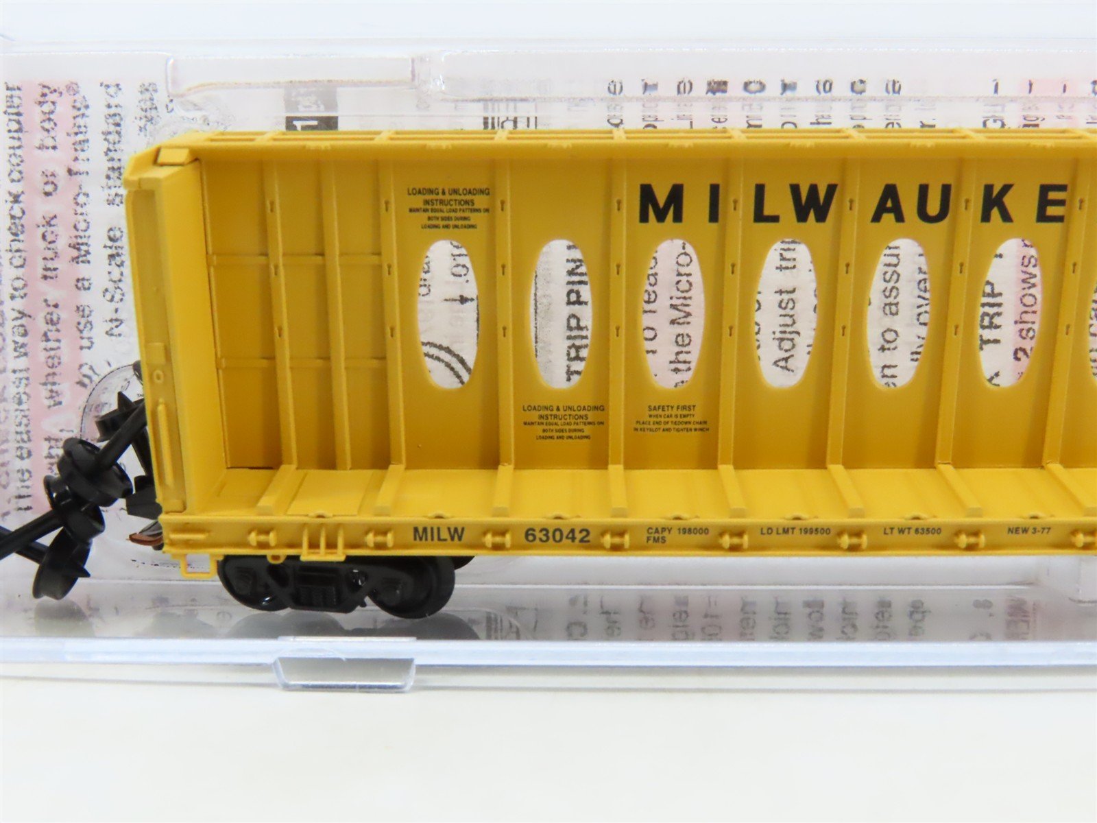 N Scale Micro-Trains MTL 05300050 MILW Milwaukee Road Centerbeam Flat Car #63042