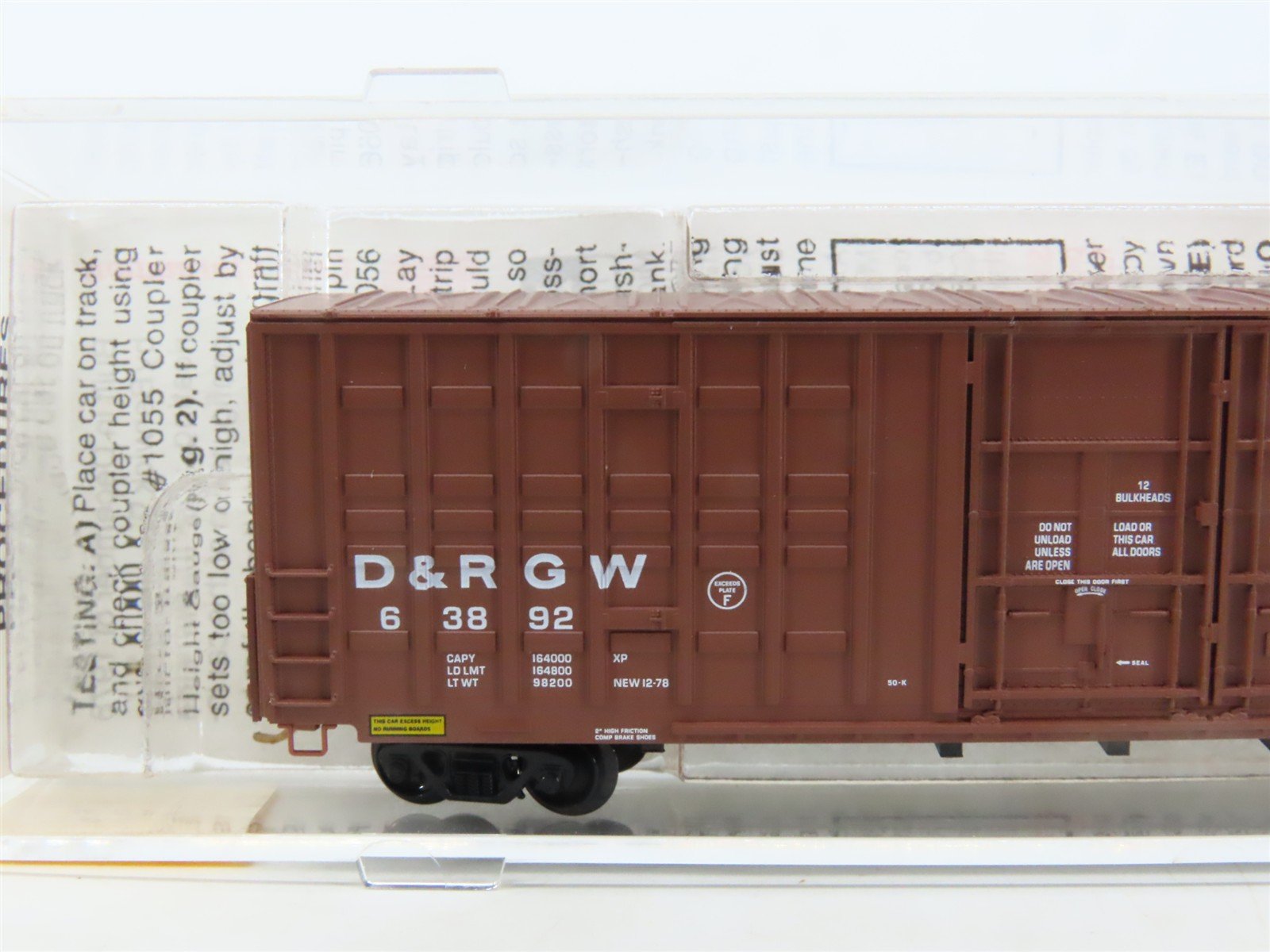 N Scale Micro-Trains MTL 103010 D&RGW Rio Grande 60' Excess Height Boxcar #63892