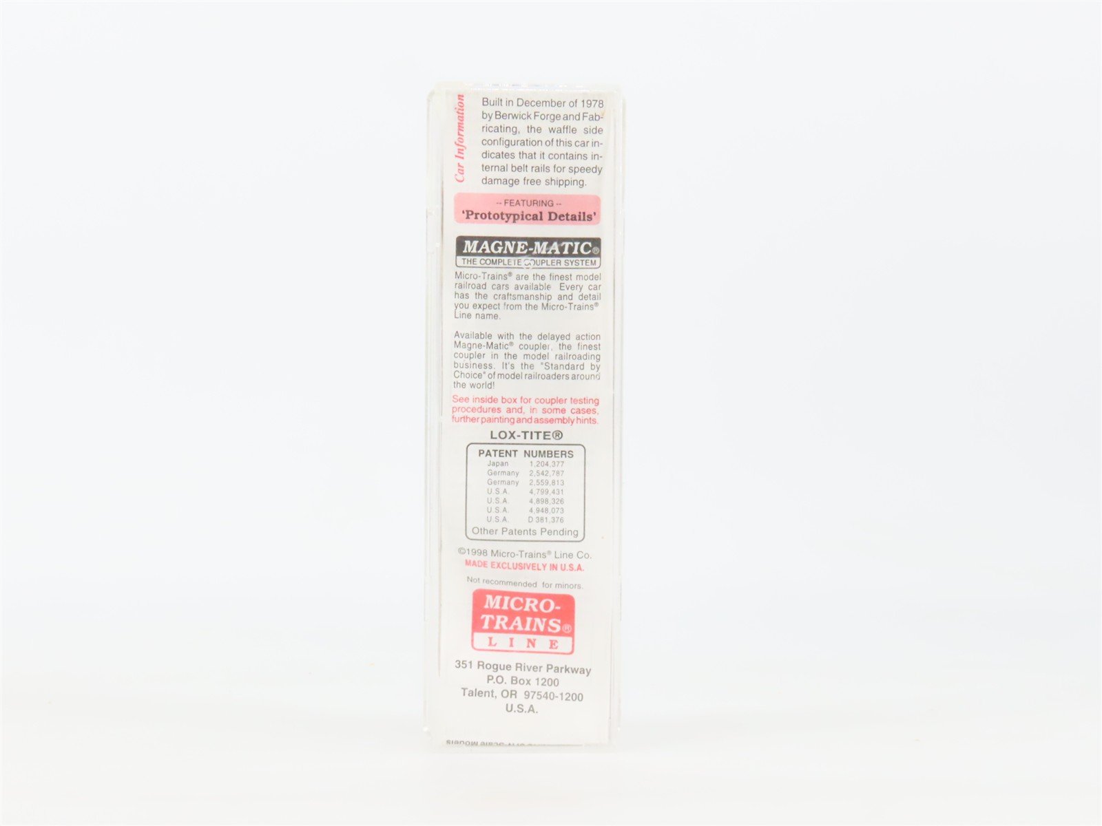 N Scale Micro-Trains MTL 103010 D&RGW Rio Grande 60' Excess Height Boxcar #63892