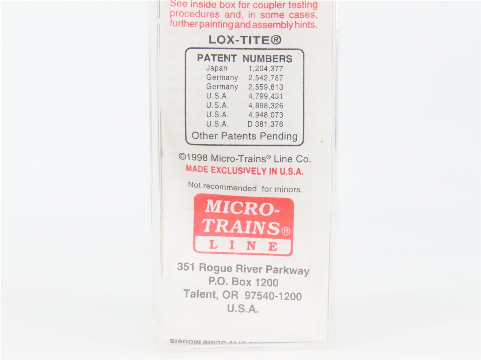 N Scale Micro-Trains MTL 103010 D&RGW Rio Grande 60' Excess Height Boxcar #63892