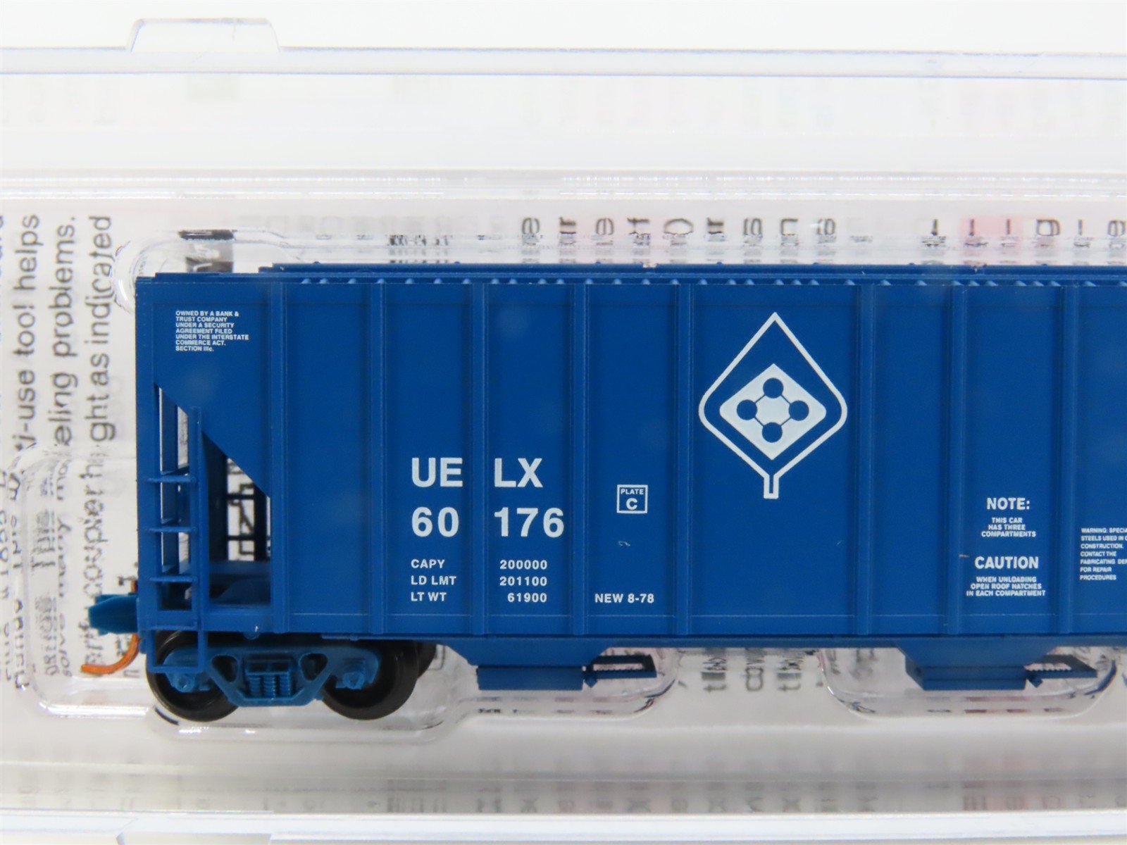 N Micro-Trains MTL 09900040 UELX ADM Transportation 3-Bay Covered Hopper #60176