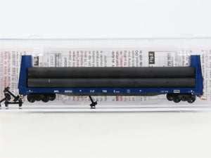 N Scale Micro-Trains MTL 05400110 MRL Bulkhead Flat Car #62023 w/ Pipe Load
