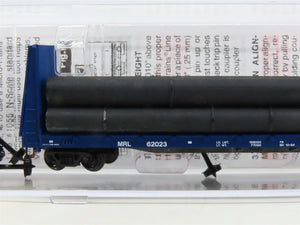 N Scale Micro-Trains MTL 05400110 MRL Bulkhead Flat Car #62023 w/ Pipe Load
